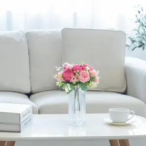 Artificial Flowers Small Silk Flowers for Home Decor Indoor Fake Flower Arrangement Table Centerpiece Decoration Kitchen Party (4, Mixed )