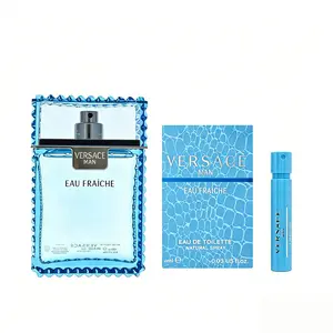 VERSACE Men's Man Eau Fraiche EDT 0.03 oz - Compact Travel Size Fresh Invigorating Aroma Elegant Modern Scent for Men
