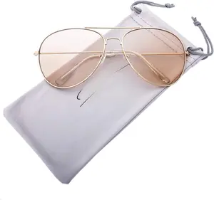 Classic Aviator Frame Light Color Lens XL  Sunglasses  Box