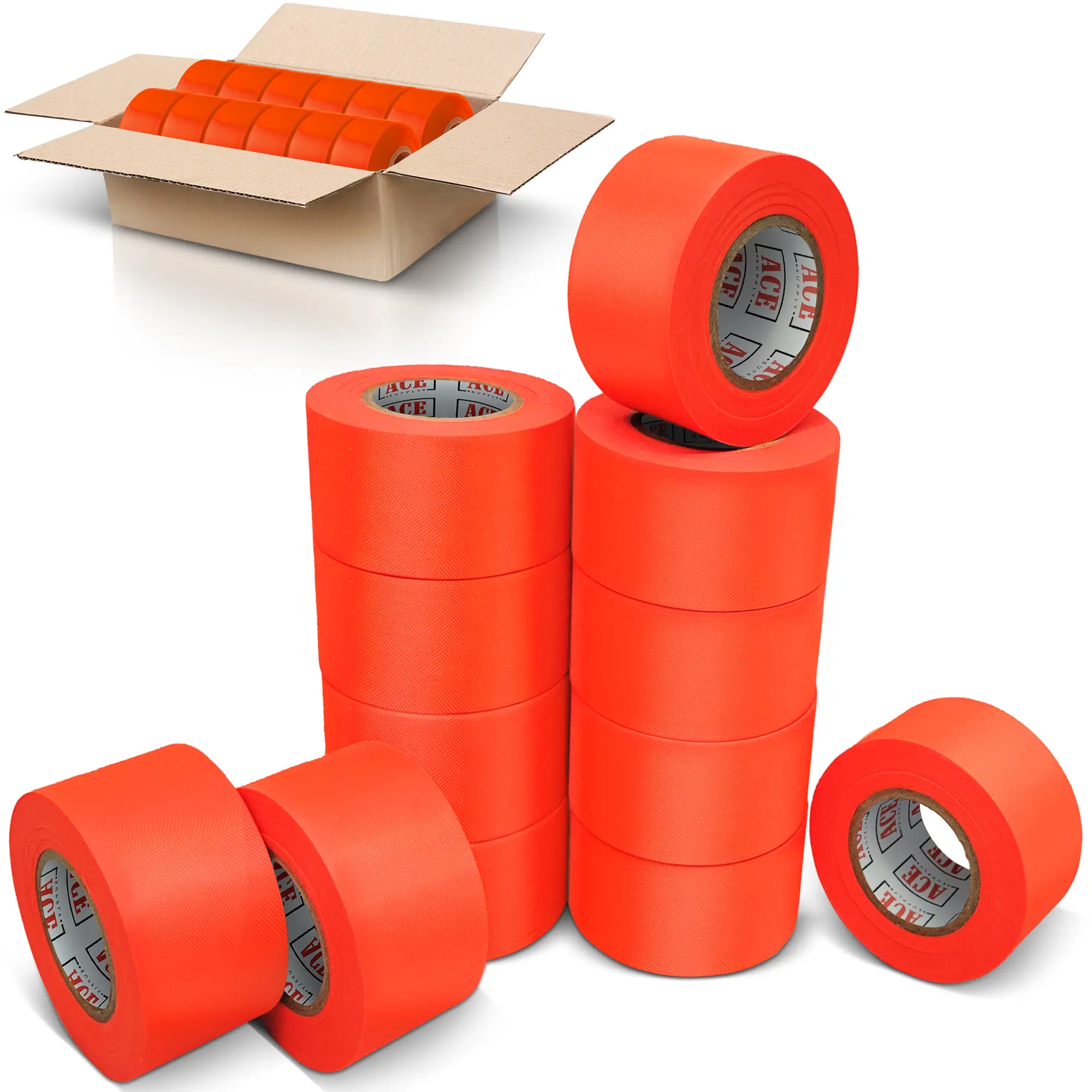 Extra Wide Flagging Tape/Survey Tape - Non-Adhesive 12 Pack - 1.5" Width, 150' Length, 2 Mil