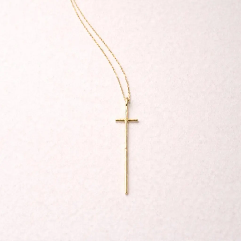 Quiet Strength Cross Necklace | Minimal Gold Faith Necklace | Meaningful Gift
