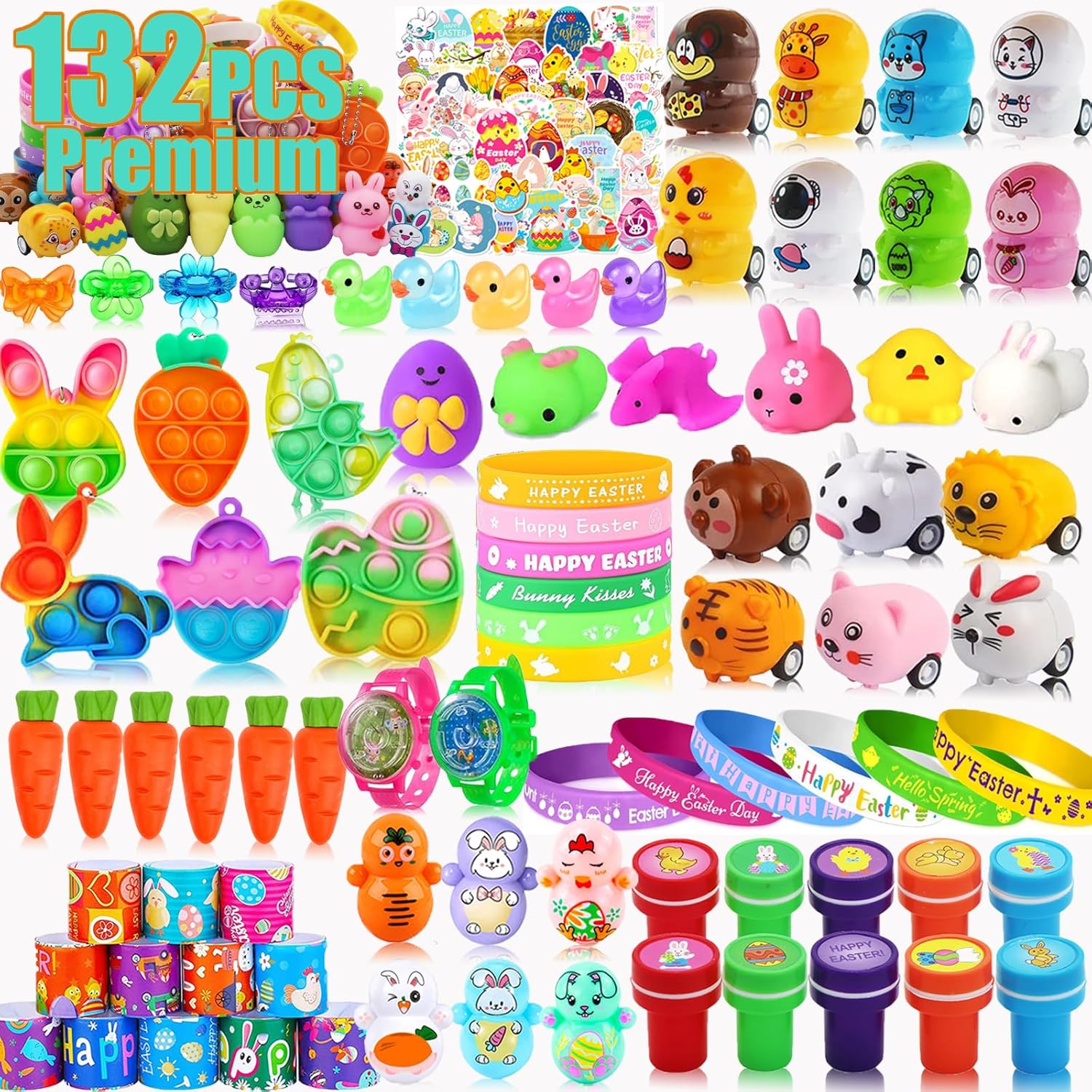 132 PCS Easter Egg Fillers for Kids, Bulk Easter Basket Stuffers, Mini Fidget Toys Party Favors, Easter Egg Hunt Prizes, Classroom Rewards, Goodie Bag Stuffers for Boys Girls Toddlers 132 PCS Easter Egg Fillers for Kids, Bulk Easter Basket Stuffers, Mini Fidget Toys Party Favors, Easter Egg Hunt Prizes, Classroom Rewards, Goodie Bag Stuffers for Boys Girls Toddlers