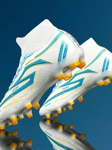 Ag/fg Long Stud Soccer Shoes, PU Leather Upper, Tpu Wear-Resistant Sole, Sporty Style, Medium Width, Outdoor Training Shoes for All Ages