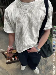 Unisex Camouflage Print T-Shirt, Fitted Short Sleeve Casual Top, Full Body Pattern Design, Simple Minimalist Style for Daily Wear & Streetwear