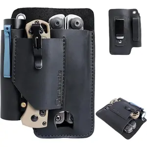 Leather Multitool Sheath - Belt Clip EDC Belt Organizer - Leather Multi Tool Holster for Belt - Multitool Holder