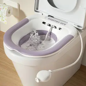 Folding Toilet Sitz Bath Seat for Pregnant Women, Special Wash Basin for Hemorrhoid Patients, Comfortable Soaking Bath Tub, Essential Care Basin