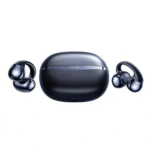 Open Earbuds Support 175 Languages No Subscription, Clip-on Design Wireless Open-Ear Audio Freedom Fit, Safe Listening, Bluetooth 6.0 Multipoint with The App Waterproof Build for Running, Gym Workouts, and Outdoor Sports, Gloss Black