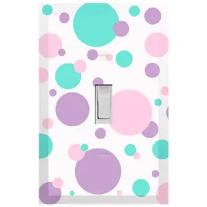 Pastel Polka Dot Kids Room Light Switch Cover
