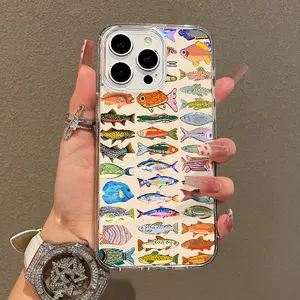 Soft Girl Magnetic Case for iPhone11/12/13/14/15/16/17/promax, Fish Fiesta Lightweight, Drop-Proof, MagSafe Compatible | Perfect for Teen Girls