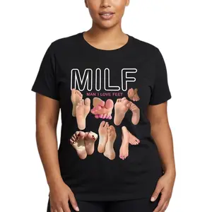 Summer women's men, I love feet, funny pattern printed T-shirt, cotton casual streetwear Womenswear Matching Tshirt