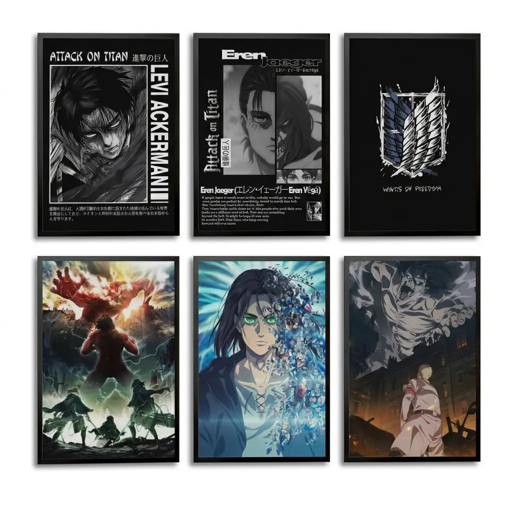 Attack on Titan Eco-Friendly Canvas Wall Art - Black Framed or Frameless, High-Definition Durable Sustainable Manga Poster, Otaku Anime Room Decor, Perfect Anime Gift Ideas for Gamer Spaces