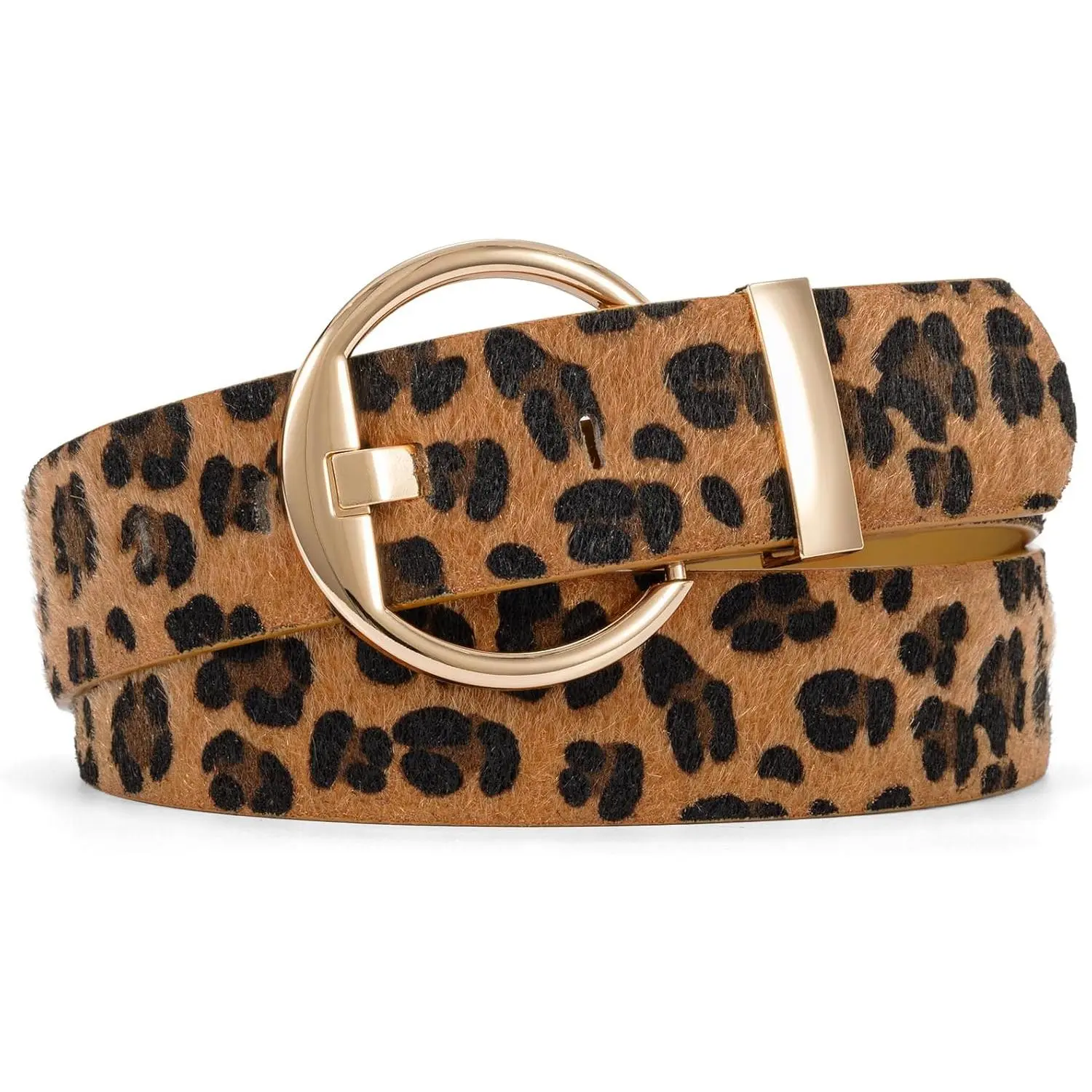 Women’s Animal Print Leather Belt - Leopard/Cheetah Designs, 1.46 inches Width, Durable & Sturdy Strap, Classy Look for Adults, Belts, Durable And Sturdy Strap, Wide Belt
