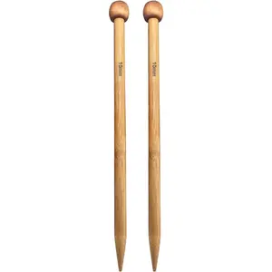 Large Size Bamboo Straight Single Pointed Thick Knitting Needles 10-inch Jumbo Needles for Huge Chunky Yarn Handmade DIY Knitting US Size 15(10mm)