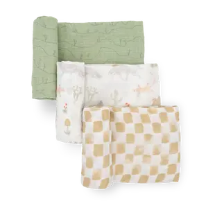 Cotton Muslin Swaddle Blanket 3 Pack - Desert Night