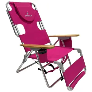 Ostrich The Woody Backpack 3N1 Chair Cooler Bag & Reclining Lounger, Pink