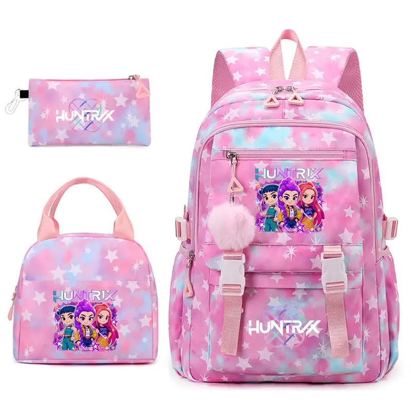 3Pcs K-Pop Witch Hunter Backpack3PCSSetl 16 Inch Kids School Backpack forGirls,Lunch Bag & Pencil Case, 2026 MustHaveBack to School Gift for Teens