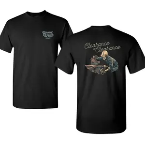 Clearance is Clearance Shirt with CNC Machinist Skeleton Design, 2 Sides Graphic Tee, Soft Cotton Blend Shirt, Funny Shop Floor Humor for Machinists and Engineers, Gift for Tradesmen
