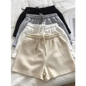 4pcs Pack Women's High-Waisted Loose Fit Shorts - Wide-Looking No-Overhang Suitable for,,, Sleep - Solid Color Drawstring Waist Summer Casual & Lounge Shorts