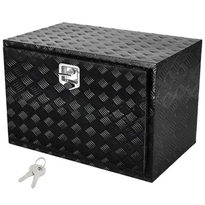 VEVOR Underbody Truck Box, 48x 17x 18 Pickup Storage Box, Heavy Duty Aluminum Diamond Plate Tool Box with Lock and Keys, Waterproof Trailer Storage Box with T-Handle Latch for Truck, Van, Trailer