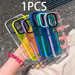 High-Quality Candy Color Anti-Drop Apple Phone Case, Phone Protective Cover, Durable Non-Yellowing, Shockproof, Camera Protection, Compatible with iPhone 17/15/16/14/13/12, Smartphone Protector