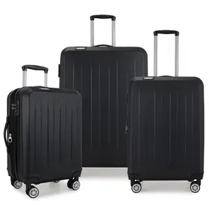 Elite Luggage EL09259K 21, 25 & 29 in. Dori Hardside Lightweight Expandable Luggage Set with TSA Lock - Black - 3 Piece