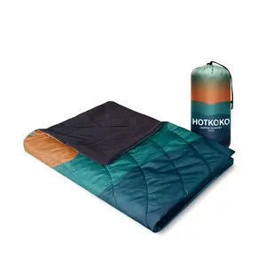 hotkoko Hooded Stadium Blanket, Waterproof Windproof Outdoor Fleece Blanket Warm Wearable Camping Blanket for Outdoor Camping, Picnic, Stadium, Sports, Beach, Car, Dogs