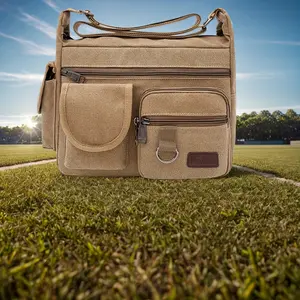 Vintage-style Shoulder Bag, Unisex Design, Large-capacity Multi-functional Zipper, with Adjustable Shoulder Strap, Suitable for Outdoor Travel and Daily Use
