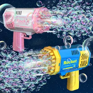 40 Hole Magical Powder Space Bubble Gun, Automatic Bubble Blower, Automatic Gatling Bubble Shooter with Colorful LED Lights, Outdoor Family Toy for Kids 3+, Perfect Christmas or Birthday Gift