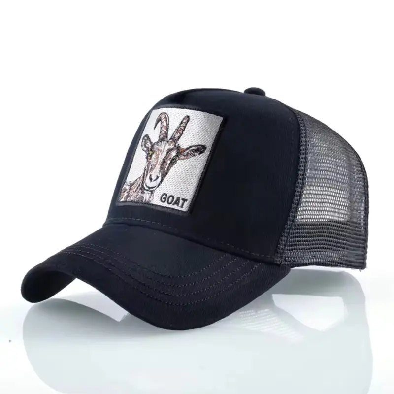 Unisex Structured Trucker Hat with Eagle Patch, Mesh Back, Adjustable Fit, Fitted Cap for Outdoor Sports