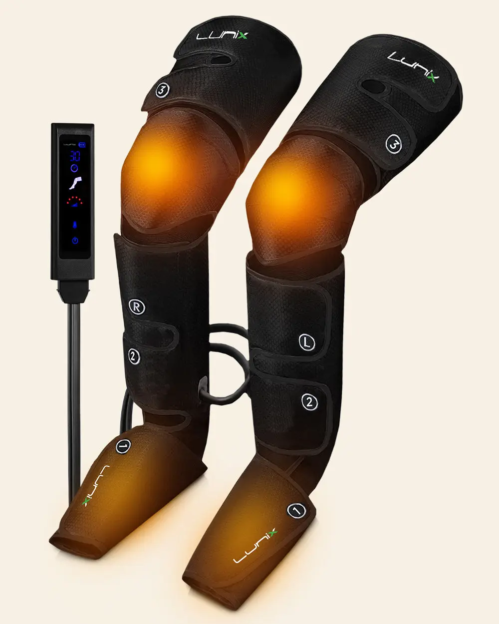 LX10 Full Leg Compression Massager, Charcoal Black