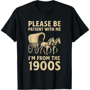 Vintage 1900s Retro Dad T-Shirt, Funny Century Themed Graphic Tee for Fathers Day, 100% Cotton Unisex Crewneck Short Sleeve, Classic Old School Humor Shirt for Dad, Grandpa or Papa, Casual Streetwear Top, TikTok Search Optimized Gift for Men Who Love Retr