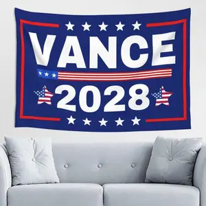Vance 2028 Tapestry Vance For President 48th flag Hanging Banners Wall Decor Artwork Colorful Decoration Peach