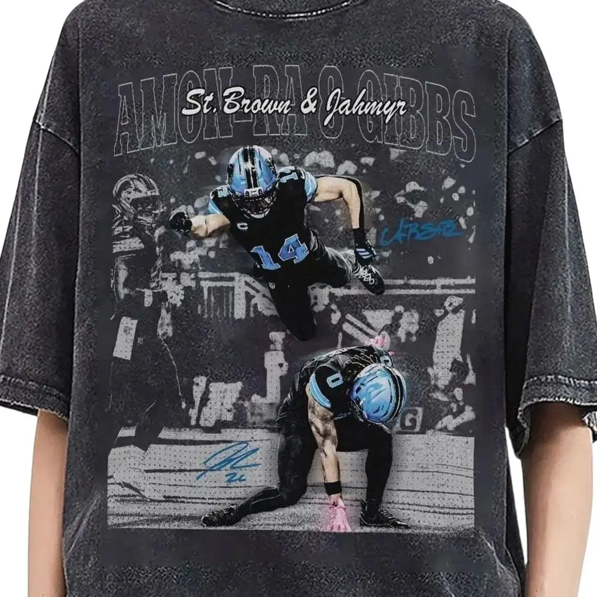 Amon-Ra St. Brown Jahmyr Gibbs Detroit Shirt, Amon-Ra St. Brown Game Day Shirt Cotton