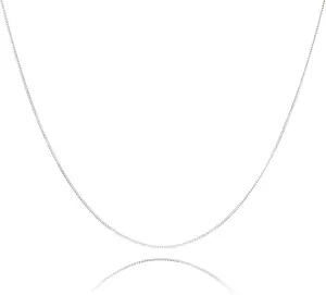 925 Sterling Silver Chain 0.8MM Delicate Box Chain - Italian Necklace Chain - Tiny&Thin&Strong -Friendly Price & Quality 14"-30"
