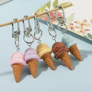 5/20pcs Adorable Ice Cream Cone Keychains - Colorful Resin Charms for Keys, Cameras, and Phones - Perfect Summer Accessories & Gifts, Cute Keychain Accessories