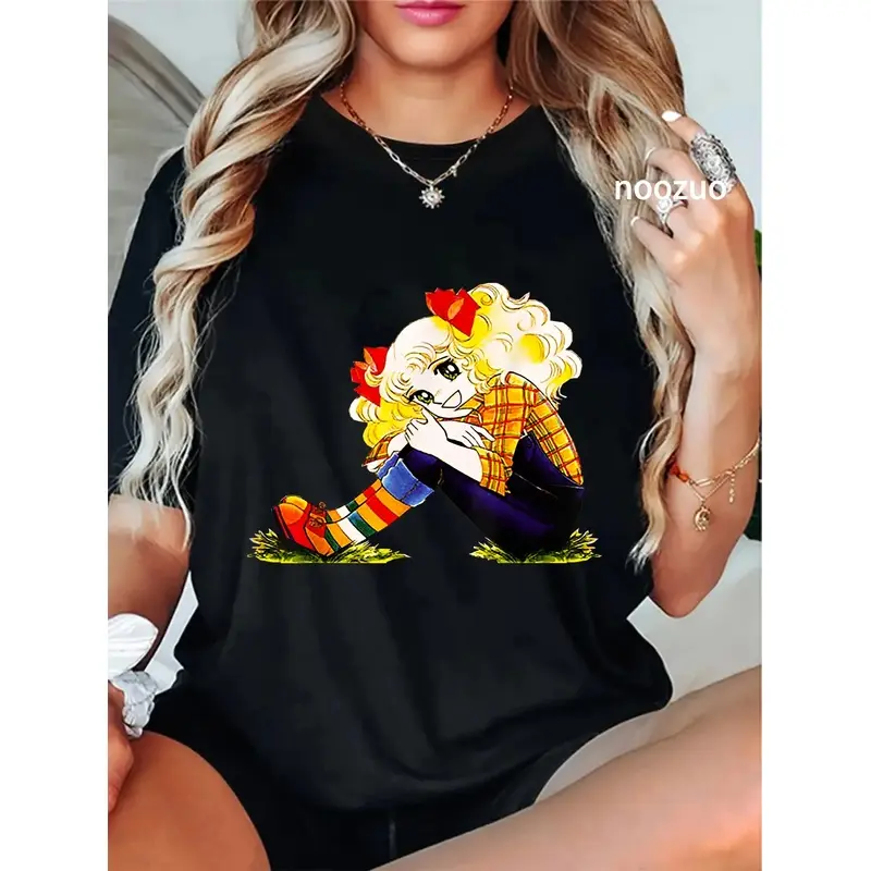 100% Cotton Unisex Japanese Candy Retro Vintage 80s Streetwear Anime Manga T-Shirt Casual Top