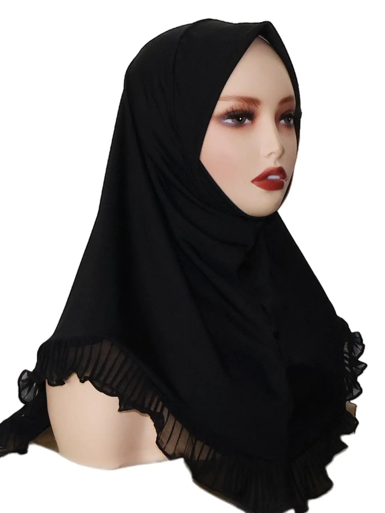Women's Solid Color Instant Hijab, Modest Casual Soft Comfortable Hijab for Daily Wear, Women's Islamic Clothing for All Seasons