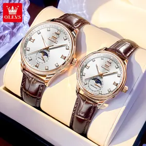 Celebrity endorsement OLEVS simple luxury couple watch a pair of classic luminous waterproof hot new mechanical watch 7039