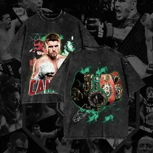 Retro BOXING CANELO ALVAREZ Oversize Double Printed Lightweight Washed Tee Premium BOXING Graphic Tee, Fighter Graphic T-Shirt, Retro Soft Cotton WWE Shirt, Perfect Gift for WWE & Sports Fans graphic  tee outfits men Fabric Menswear Top Seamless AP6