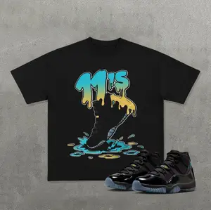 Sneaker Sludges Drip Graphic Shirt To Match 11 Gamma Blue, Shirt To Match Sneaker Back White Color