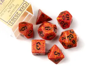 Speckled Fire | Red & Orange | Chessex Dice Set (7)