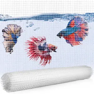 4 x 5 Feet Clear Mesh Netting Plastic Mesh Screen Aquarium Fish Tank Top Cover Lid