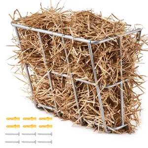 VEVOR Livestock Hay Feeder,  18.5 Gallons Large Capacity, Heavy-Duty Steel Goat Hay Rack, 24.4" Long Wall Mounted Horse Hay Holder, Multiple Sided Feeding Rack for Sheep Farm Livestock Indoor Outdoor