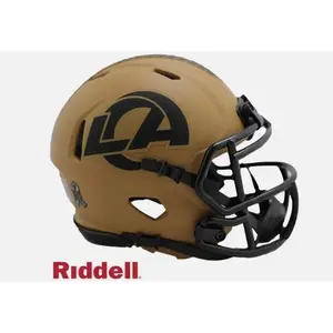 Los Angeles Rams Unsigned Salute to Service Riddell Mini Helmet Shell Included