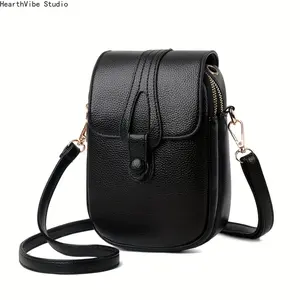 Ladies' crossbody bag, mobile phone bag, Women's bag, new single shoulder bag, fashionable and versatile, double-layer pocket, mobile phone bag, wallet, multi-layer versatile large capacity small bag, fashionable and lightweight small shoulder bag