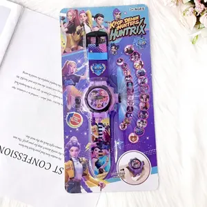Huntrix Projection Watch, Cartoon Electronic Watch, 24 Images Projection Toy, Girl Student Gift, Fog Island Theme