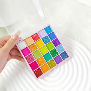 25-Color Glitter Eyeshadow Palette – Shimmer & Matte Finishes, Vibrant Purple, Red, Green, Blue & Gold Shades, Smooth & Blendable, Long-Lasting, Perfect for Everyday, Parties, Weddings & Cosplay