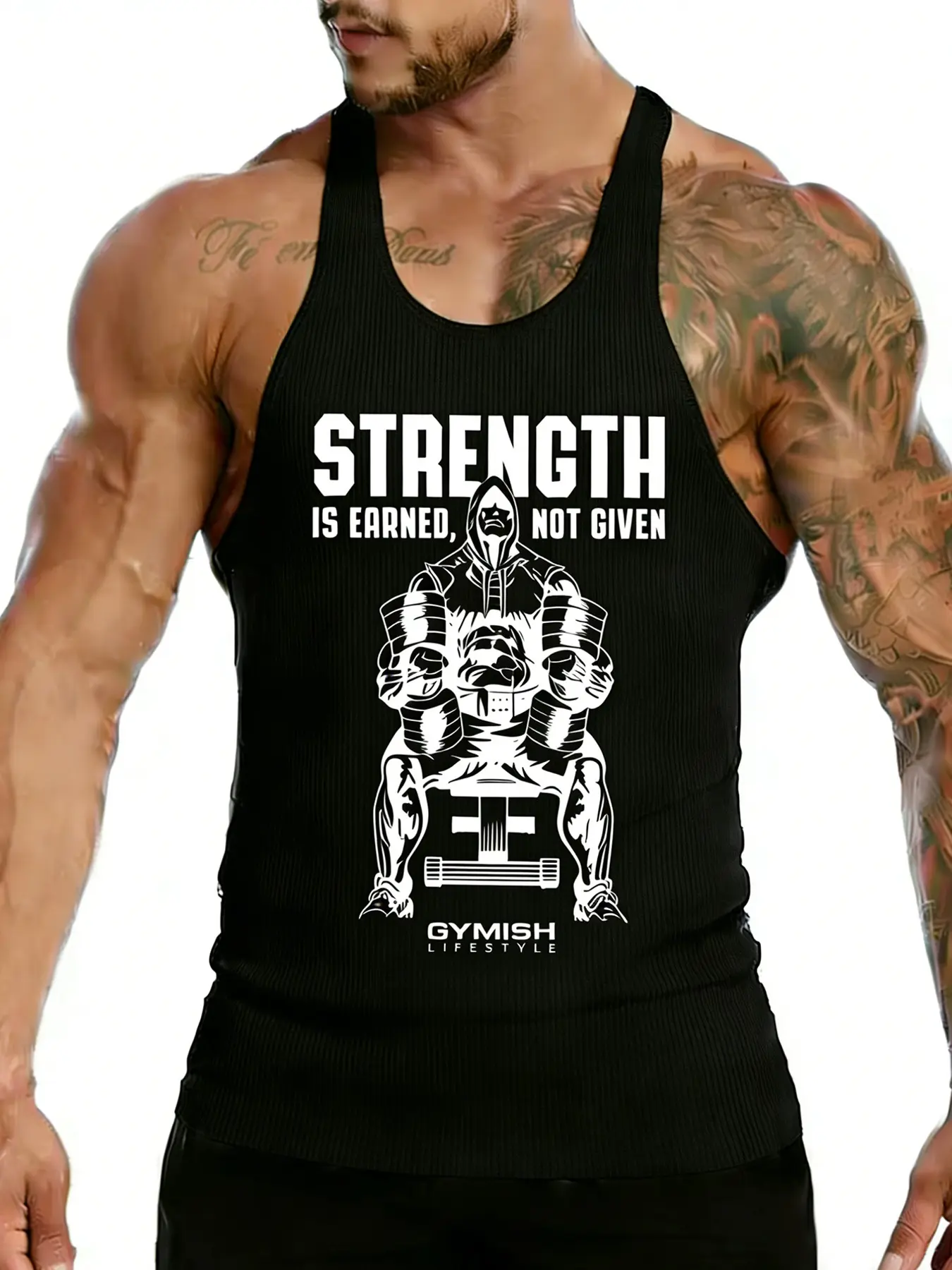 Men's Ribbed Compression Vest, Slim Fit Design, High Stretch Breathable Fabric for Gym Training & Casual Outings, Ribbed Sports Vest