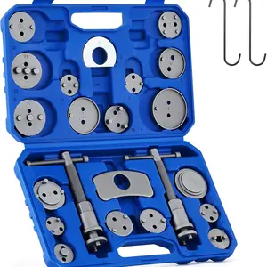 24pcs Heavy Duty Disc Brake Caliper Tool Set Disc Brake Caliper Compressor Wind Back Tool Brake Spreading Tools, Red/Blue/Black Brake Caliper Tool Set,Fits Most American, EU, JP Autos Repair Tool Set, Adjustable Kit