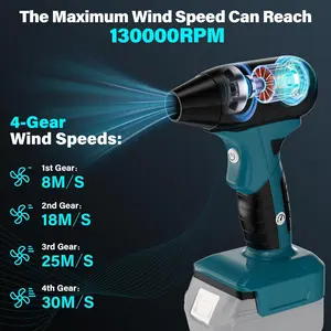Makita 18V Cordless Compressed Air Duster Blower, 130000RPM Portable Handheld Jet Dry Blower, 4-Speed Adjustable Multifunctional Cleaner for Car & Tools (No Battery)